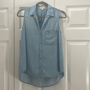 Cloth & Stone sleeveless denim shirt